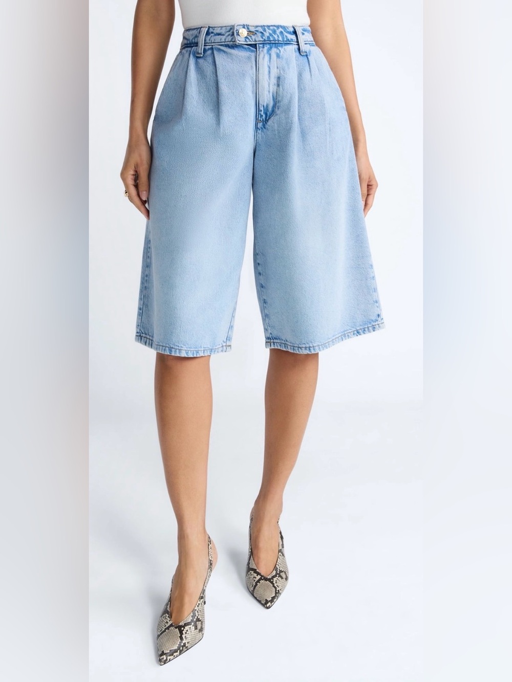 Devil Wears Prada Scoop Collection Women's Denim Pleated Culottes, Size 4 NWT